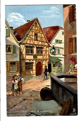  Artist card by P. Schnorr -- Marbach - Schiller's birthplace -- (K)