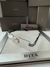 DITA META EVO RX DTX 154 02 Antique Silver Blue Swirl Rimless Eyeglasses