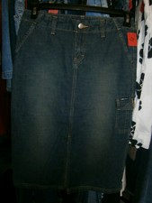 Union Bay Juniors Size 5 Dark Wash Knee Length Pencil Straight Skirt 100 Cotton