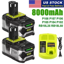  8.0Ah 18Volt For RYOBI P108 18V For One+ Plus High Capacity Lithium Ion Battery
