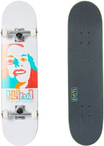 Blind Skateboard Complete Psychedelic Girl White 7.75" x 31.2" Assembled - Afbeelding 1 van 3