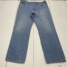 Vintage Lee Blue Denim Straight Leg Jeans Mens Size 36 Made In USA