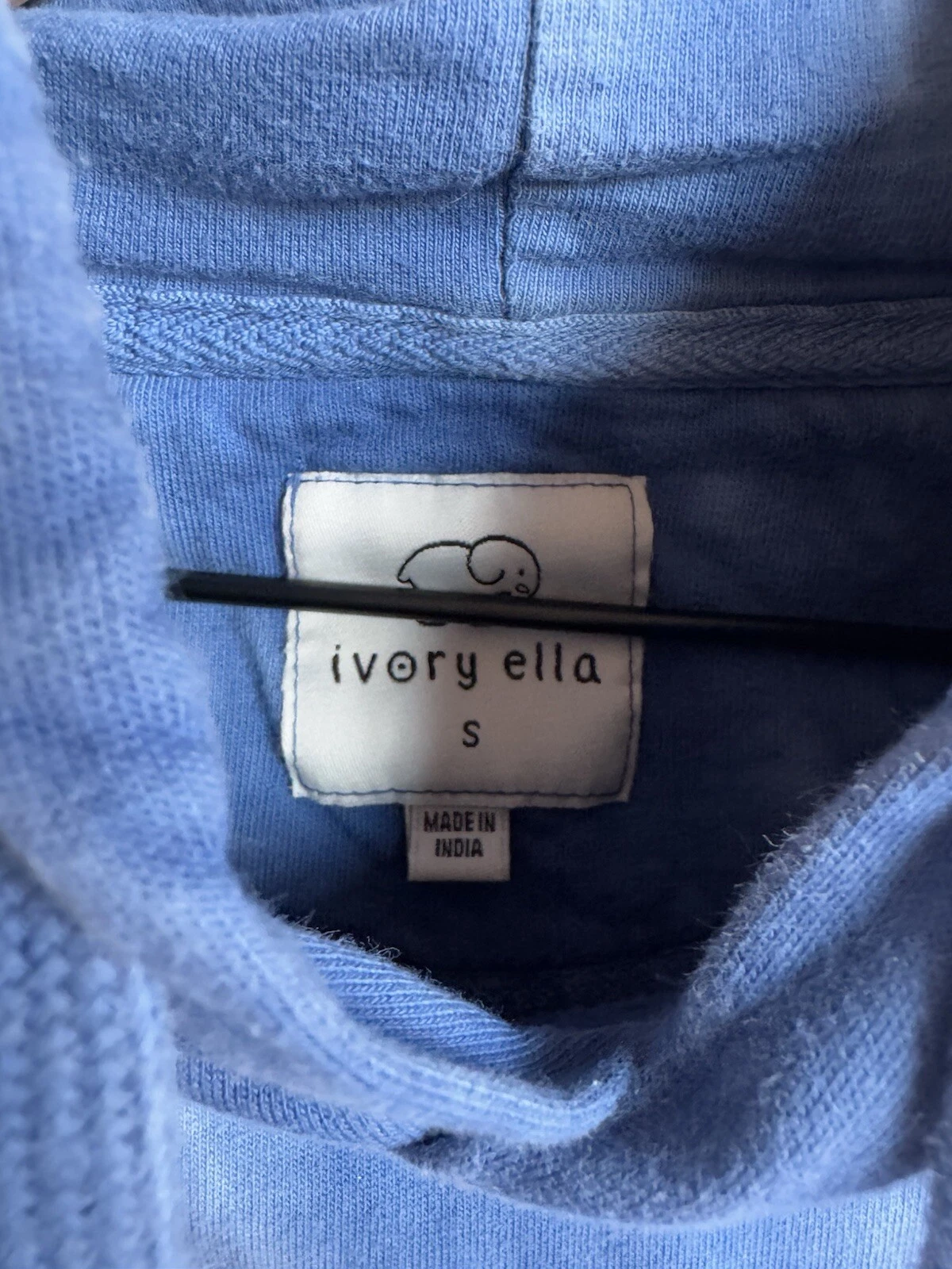 OFF WHITE Felpa con cappuccio avorio Ella tie dye blu bianco e rosa taglia small