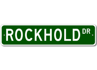 Custom Last Name Drive Street Sign ROCKHOLD Personalized Aluminum Metal Plaque
