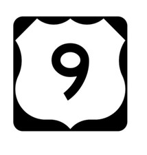 5" us route 9 highway road sign bumper sticker decal usa made