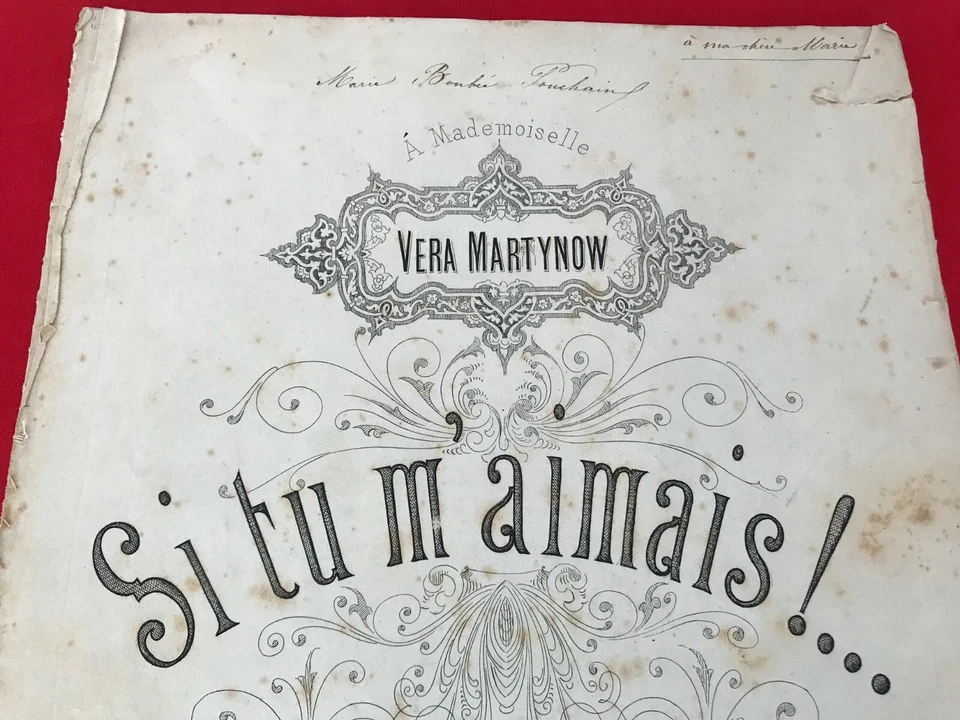 VINTAGE ANTIQUE PARTITURA SHEET MINI BOOK SI TU M AMAIS VERA MARTYNOW LOUIS DENZ - Image 2 of 4