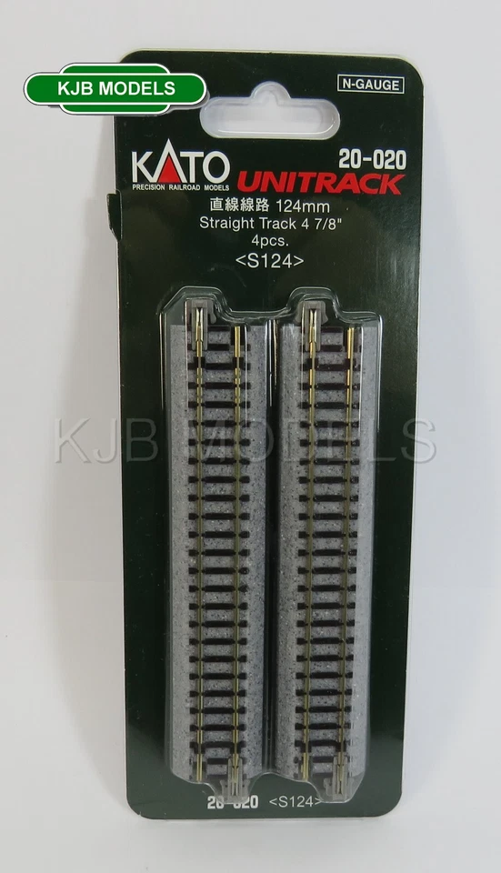 N Gauge KATO 20-020 Unitrack (S124) Straight Track 124mm 4pcs
