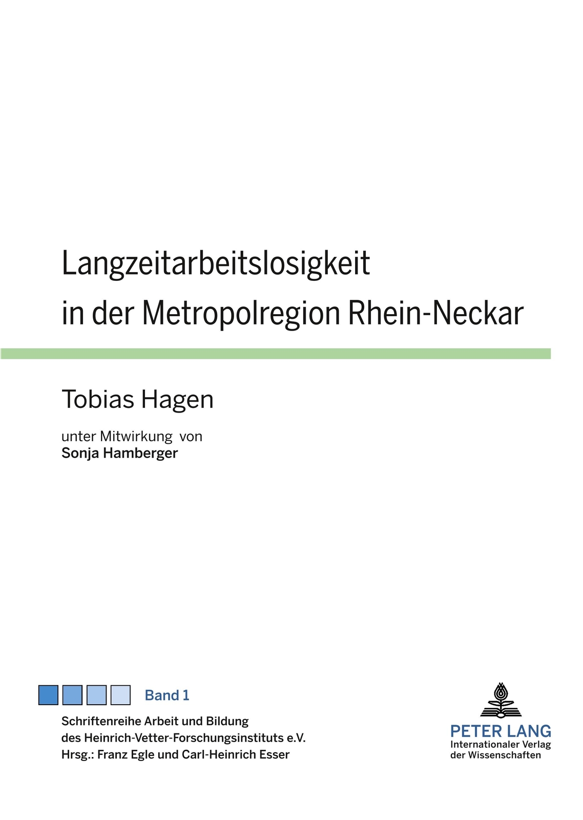 Thumbnail - Langzeitarbeitslosigkeit In Der Metropolregion Rhein-neckar | Buch |