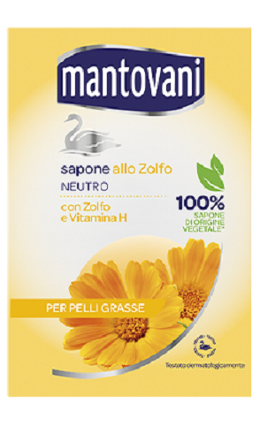 MANTOVANI SAPONE ALLO ZOLFO NEUTRO PER PELLI GRASSE 100GR SAPONETTA SOLIDO