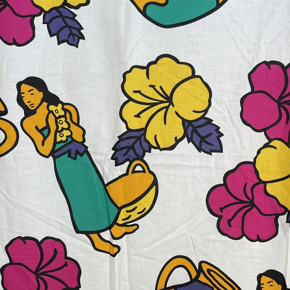 Tarro de cerámica de hibisco de tela hawaiana de colección mezcla de algodón 3 yardas x 45" LEER Foto 2 de 4