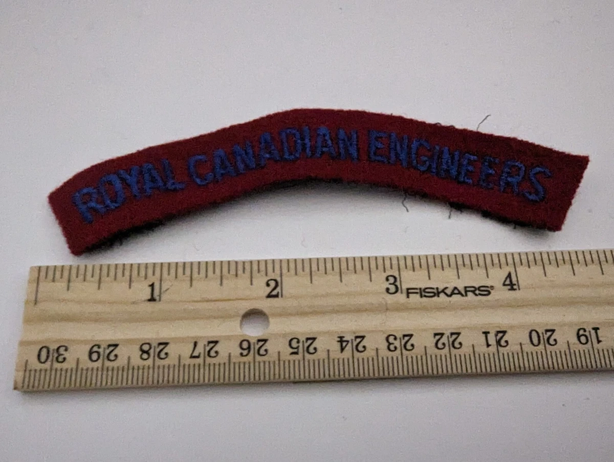 Vintage Military Shoulder Title Badge Patch Royal Canadian Engineers Red Blue