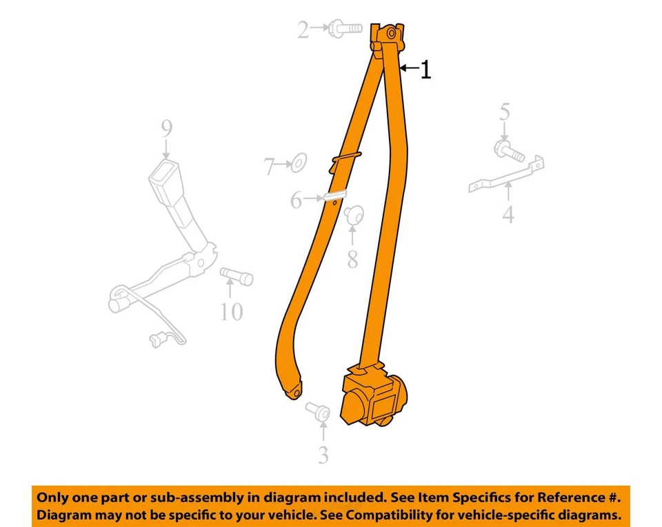 Seat Belt Front Bucket Passenger Retractor From 9/10 Fits 11-12 BMW 328i 858010 Foto 2 de 4