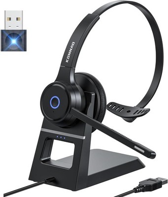 Bluetooth Headset with AI Noise Cancelling Microphone, V5.3 Wireless Headphon...