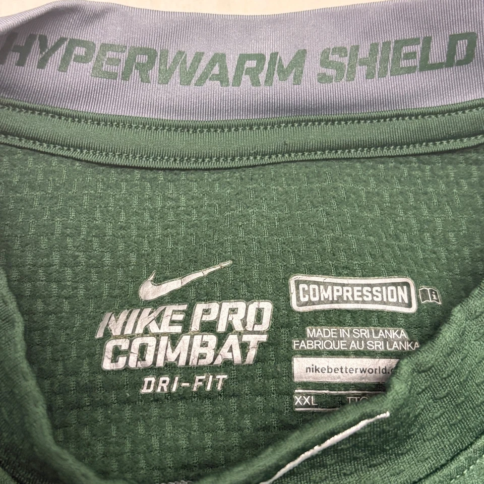 Nike Pro Combat Hyperwarm Shield Thermal Shirt Mens XXL Compression Green - Image 3 of 4