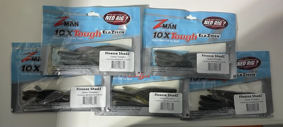 Paquetes de 5 pulgadas de calabaza verde sábalo fino Zman Foto 2 de 2