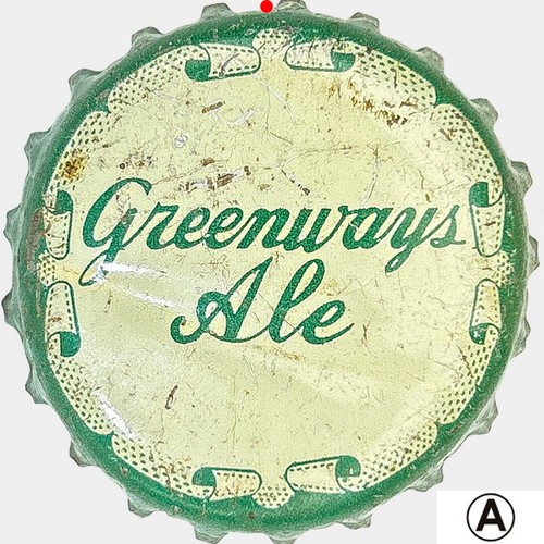 Greenways Inc. Ale BEER cork lined beer bottle cap 1939-1946