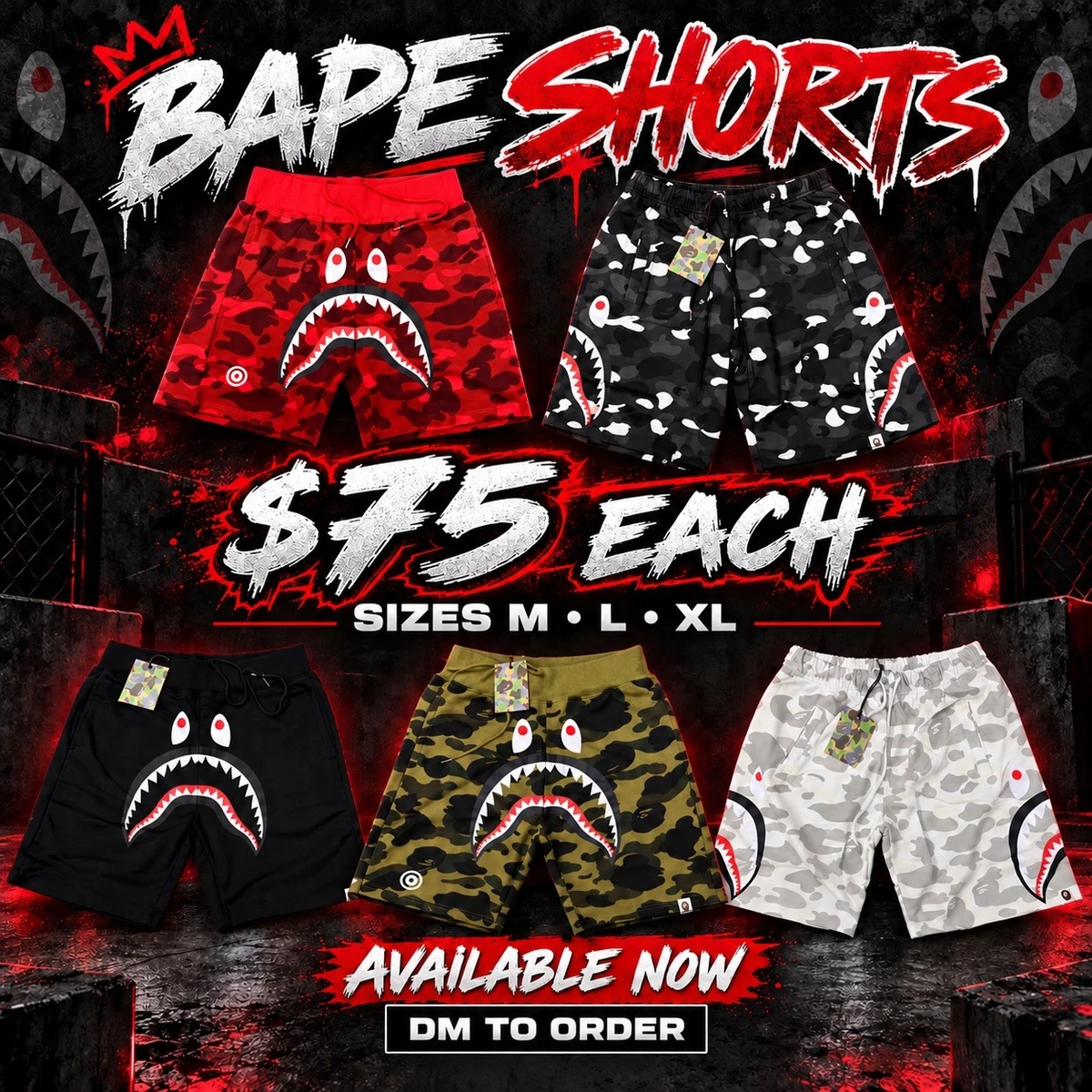 A Bathing Ape Regular Size Shorts for Men for sale | eBay