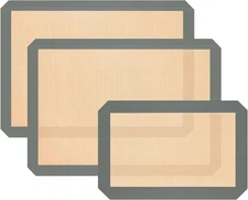 3 Pack Reusable Silicone Baking Mats Nonstick Oven Liners