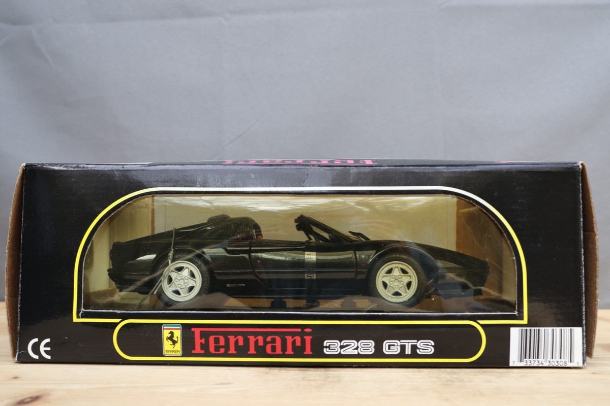 FERRARI 328 GTS 1:18 Black 4 Opening Parts Factory Tiedowns New