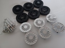 6pcs 1.97 in. x 0.43 in. Black Rubber Luggage Replacement Wheels, Suitcase...