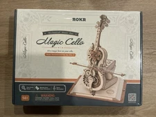 ROKR Magic Cello Mechanical Music Box 3D Wooden Puzzle Model Kit Steam Punk