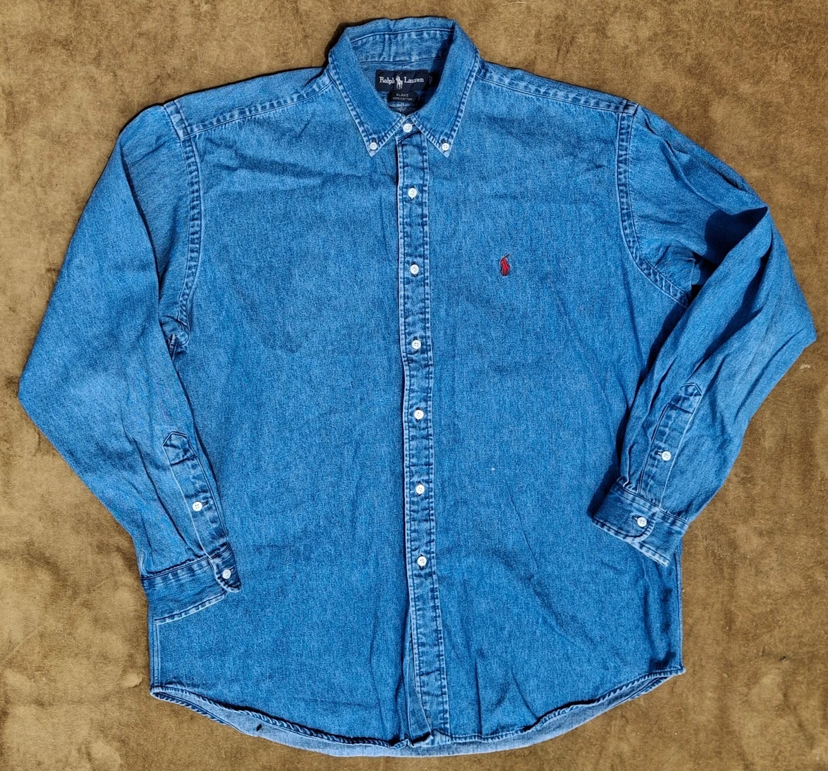 Ralph Lauren Denim Long Sleeve Casual Button-Down Shirts for Men