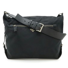 Prada Nylon Leather Triangle Logo Shoulder Bag