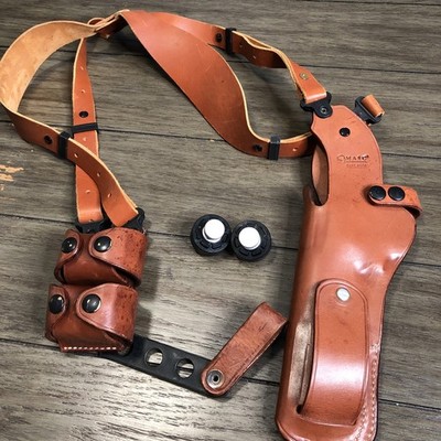 Masc Premium Leather Vertical Shoulder Holster System designed for revolvers.