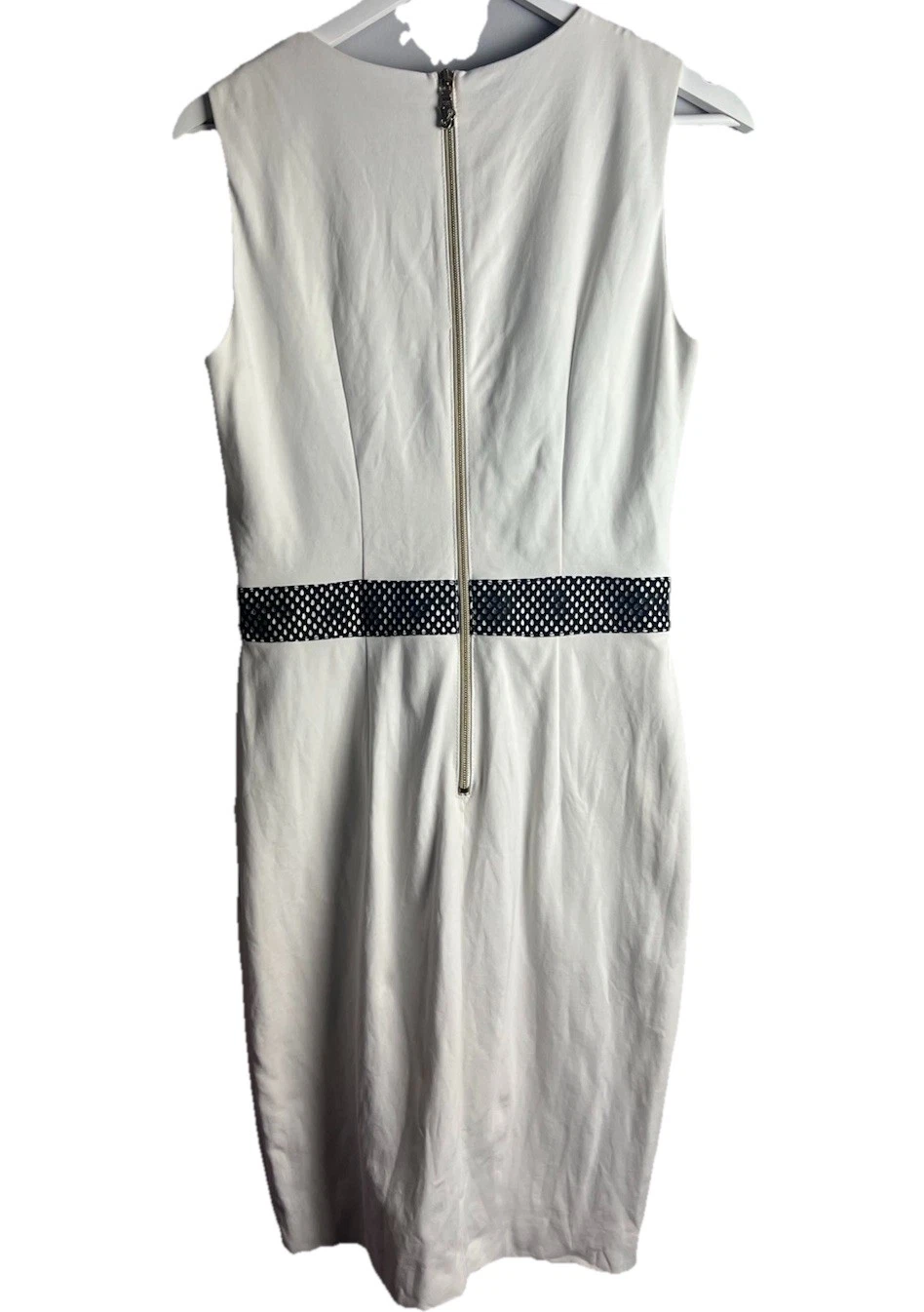 Abito Versace bianco nero taglia UK 10 bodycon elasticizzato fantasia geometrica