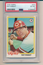RAY KNIGHT CINCINNATI REDS Rookie Card 1978 TOPPS #674 PSA 6 NEWLY GRADED CARD. rookie card picture