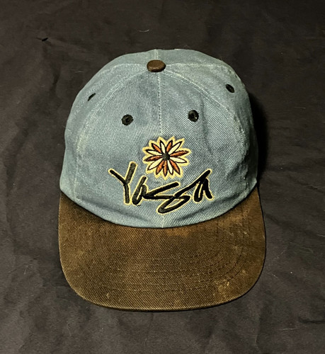 Vintage 90s Yaga Brand Blue Corduroy Snapback Cap Preowned $10
