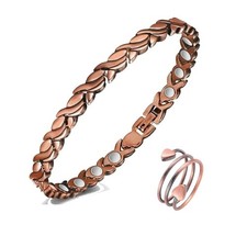 Magnetic Therapy Bracelet With Ring Women Handmade USA Pain Relief Strong