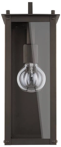 Hunt 15"H Oiled Bronze Aluminum Outdoor Lantern Wall Light - Picture 2 of 7