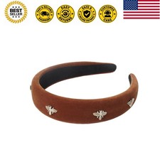 Women's Cute Honeybee Velvet Headbands, Fashion Padded Hair Accessories Vinta...