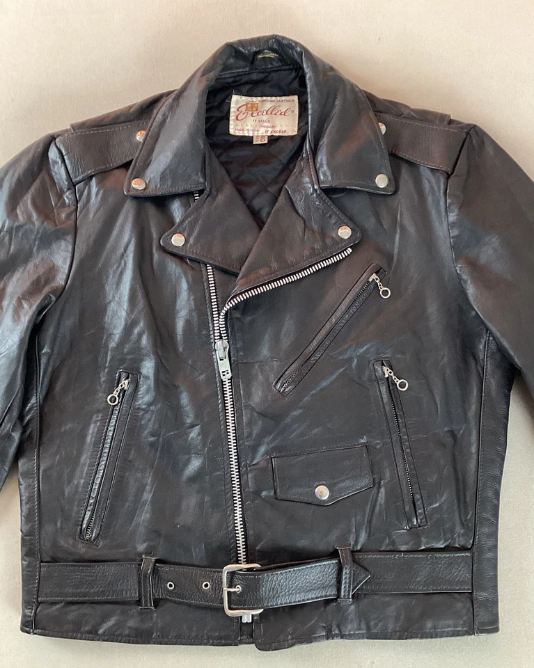 Vintage Excelled Leather Biker Jacket Motorcycle Jacket Made in USA Size 40 - Image 4 of 4
