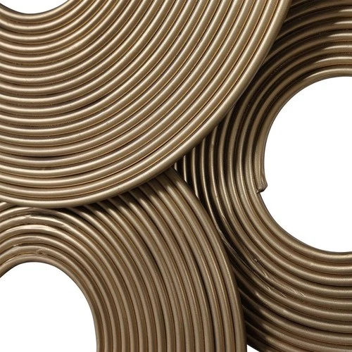 UTTERMOST 4201 AHMET 3D LAYERED SPIRALED IRON RINGS SOFT GOLD WALL DECOR - Picture 4 of 5