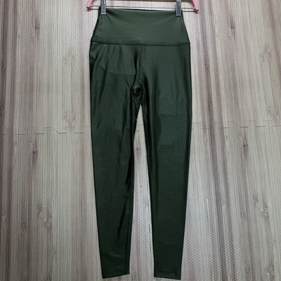 Beyond Yoga Leggings Womens M Green Twinkle Shimmer Stretch High Rise 7/8