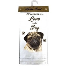 Pug Brown- Kitchen Towel - Hand Towel E S PETS GIFT