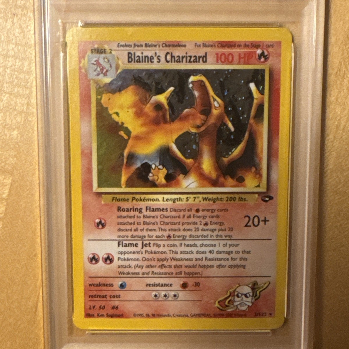 2000 POKEMON BLAINE'S CHARIZARD GYM CHALLENGE Vintage HOLO #2 PSA