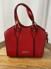Scarleton Red Satchel Handbag Gold Hardware Structured Top Handle Purse