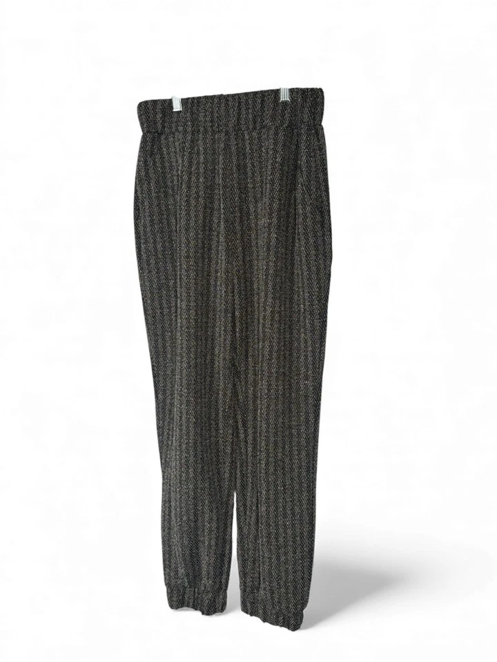 Pantalones para mujer estilo RD blanco y negro tejido cintura elástica sin esfuerzo talla M Foto 3 de 4