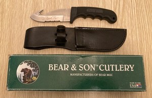 BEAR MGC USA 444SR 8" Guthook Knife With Sheath & Original Box New.