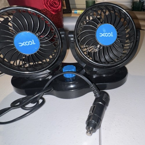 TCOX HX-T303-1B Dual 12V Car Dashboard Fan Vehicle Appliance