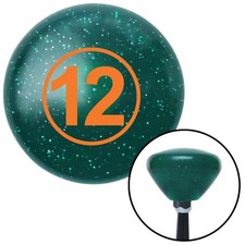 Orange Ball 12 Green Retro Metal Flake Shift Knob W M16x1.5 Insert Shifter