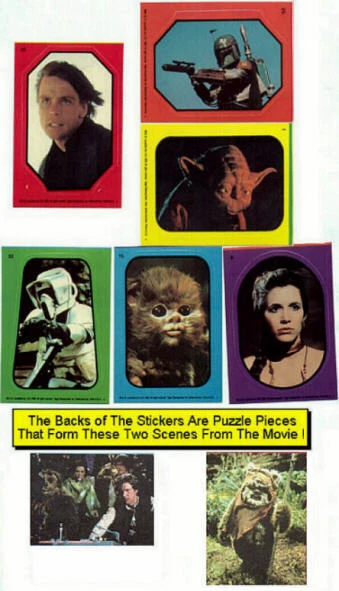 1983 STAR WARS COMPLETE NRMT/MT SET 66 Return Jedi STICKERS Topps 33 x 2 Cards - Image 3 of 3