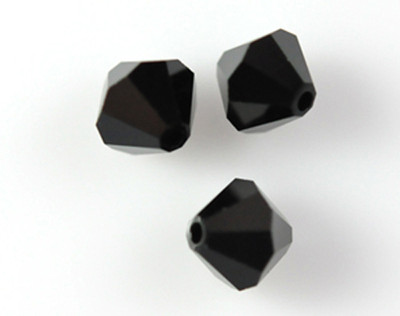 24 Swarovski Crystal Beads # 5328 Xilion Jet 6MM 