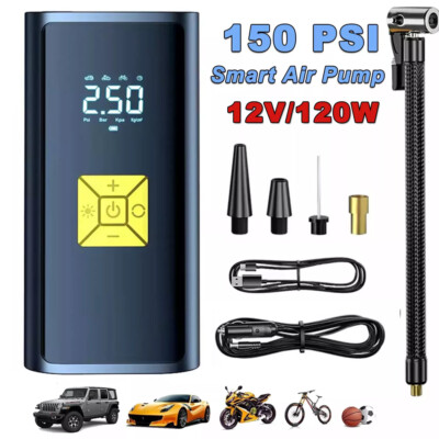 Car Tire Inflator Cordless Digital USB Rechargeable Tire Air Compressor Pump 12V
