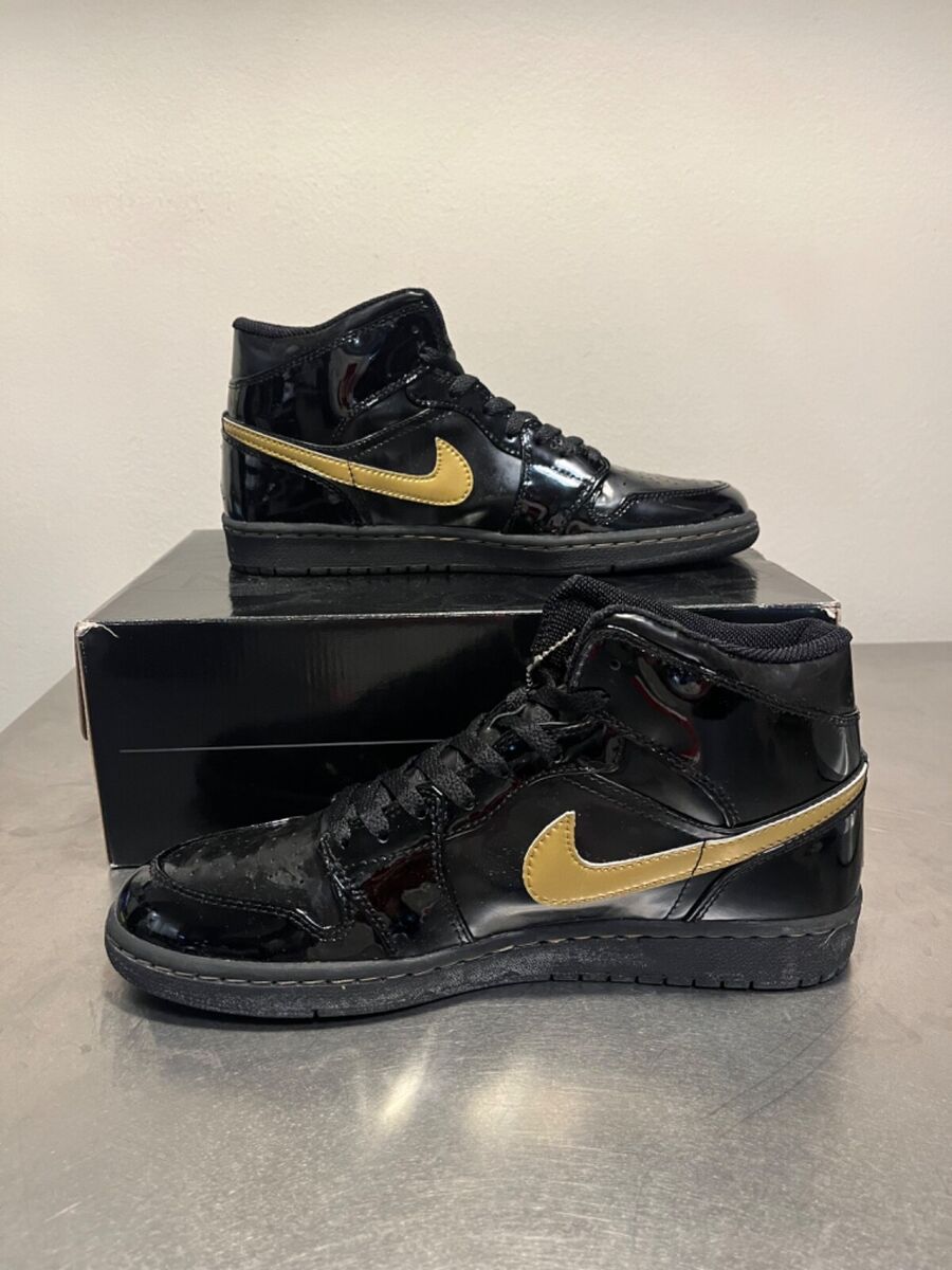 NEW DEADSTOCK Nike Air Jordan 1 Patent Black & Metallic Gold NEW DEADSTOCK Nike Air Jordan 1 Patent Black & Metallic Gold