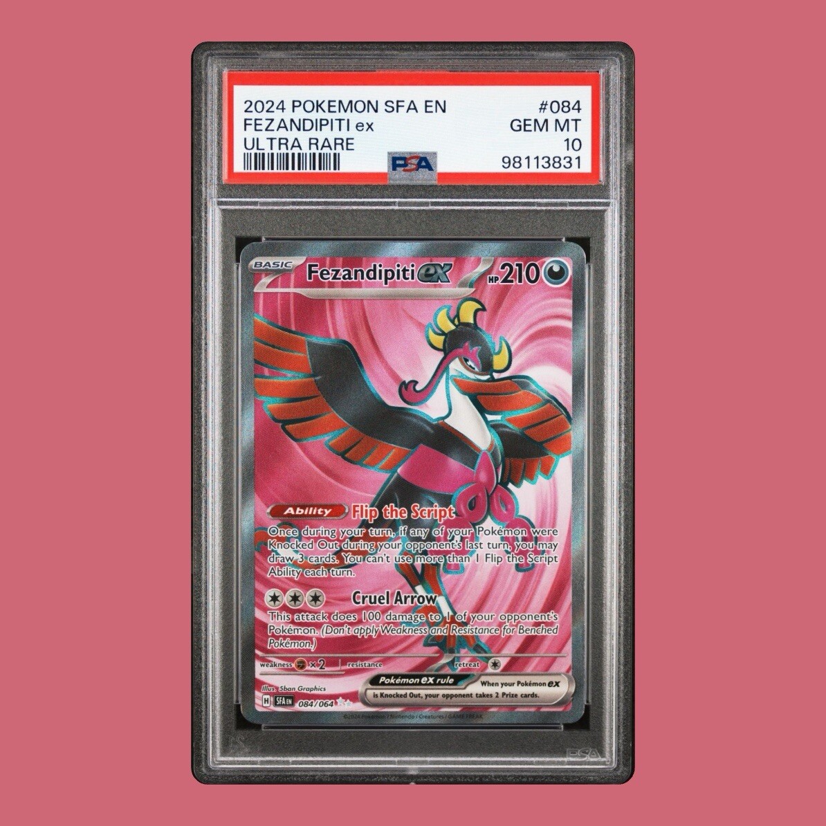 PSA 10 Fezandipiti Ex Ultra Rare #084 2024 Pokemon Sfa PSA 10 Fezandipiti Ex Ultra Rare #084 2024 Pokemon Sfa