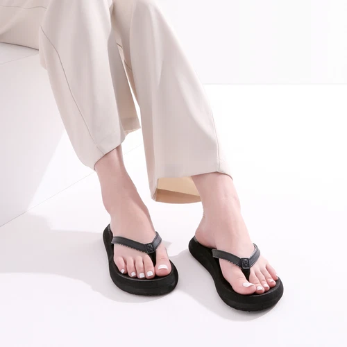 Damen-Flip-Flops Fußgewölbestütze weiche Polster leichte Strand-Riemensandalen - Bild 6 von 30